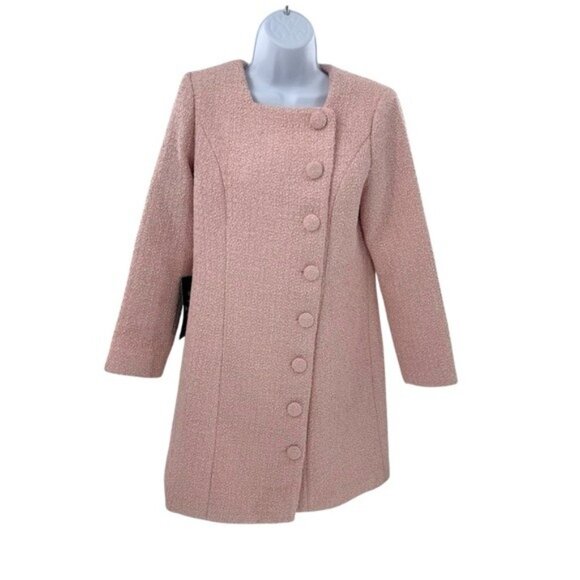 Tuckernuck NEW Birkley Pastel Pink Tweed Long Sleeve Classic Mini Dress Size M - Picture 4 of 11